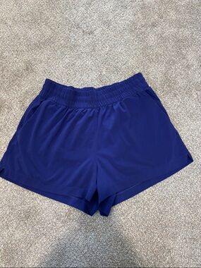 Athleta Deep Blue Athletic Shorts with Elastic Waistband
